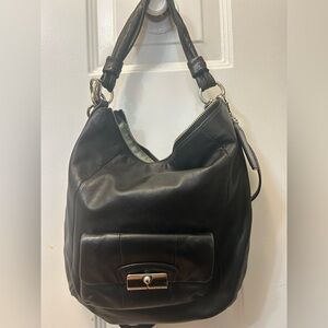 Coach Vintage Black Leather Hobo Bag (+ free wallet)